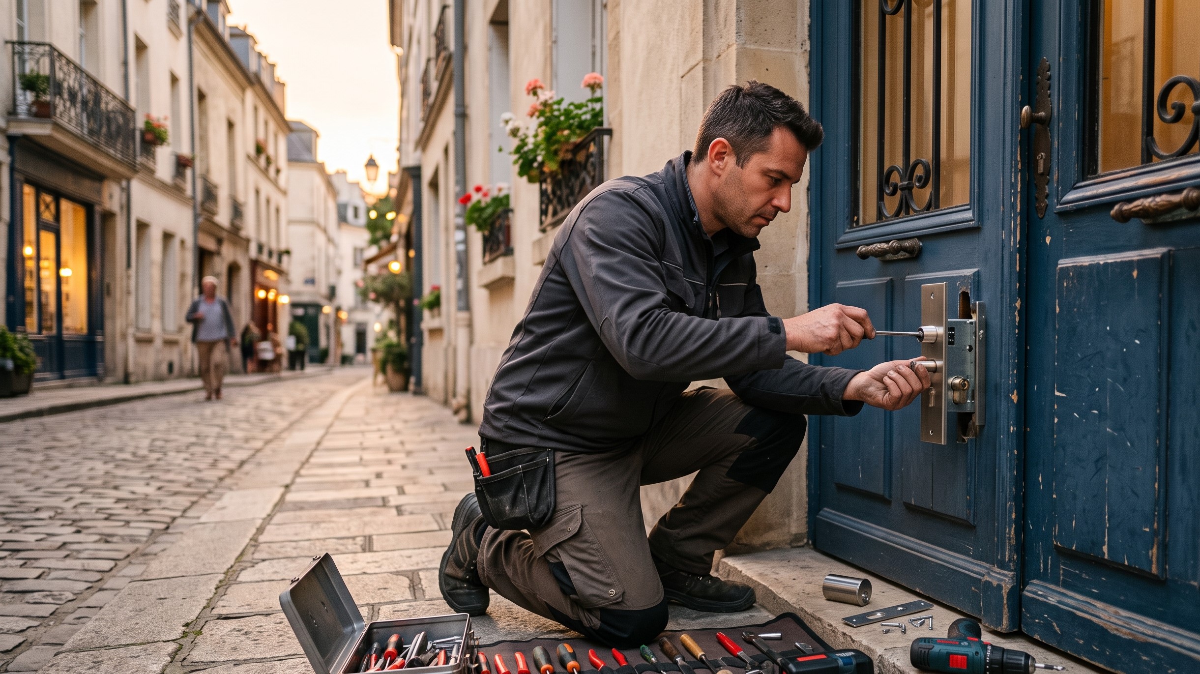 Serrure de sécurité et trousseau de clés, porte blindée